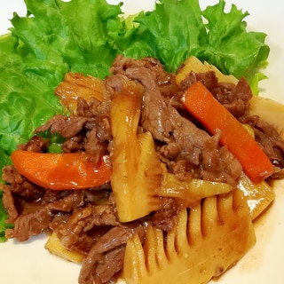 ☆筍と牛肉のニンニク醤油炒め☆